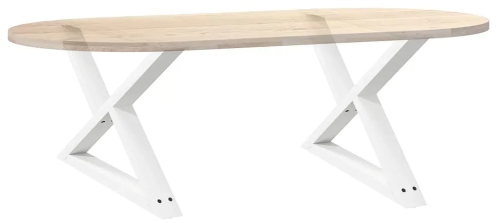 Pés para mesa de centro 2 peças, branco, 70x (42-43,3) cm, aço