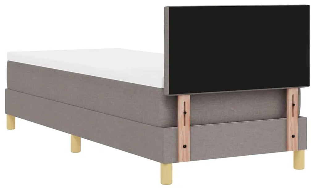 Cama Box Spring com Colchão Taupe 80x200 cm Tecido