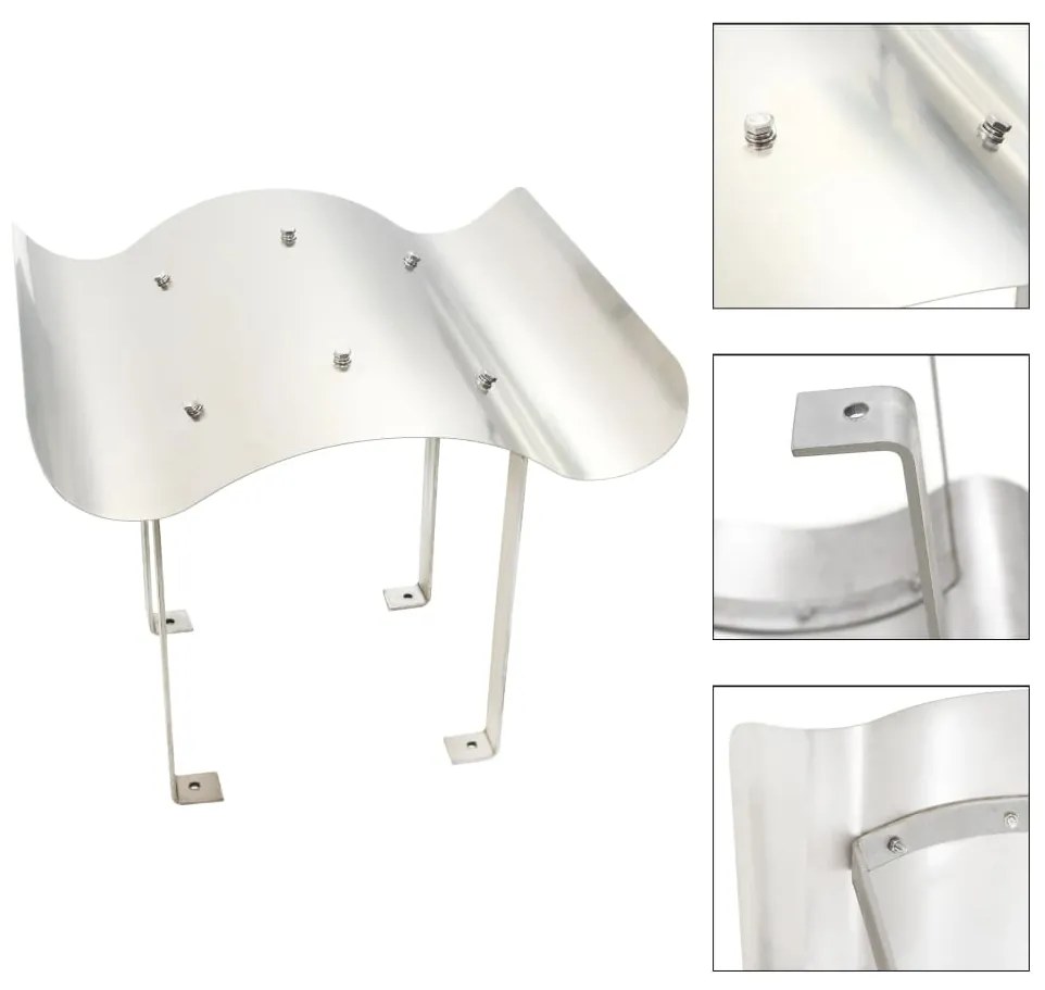 vidaXL Chapéu de chaminé em aço inoxidável 70 x 70 x 37 cm