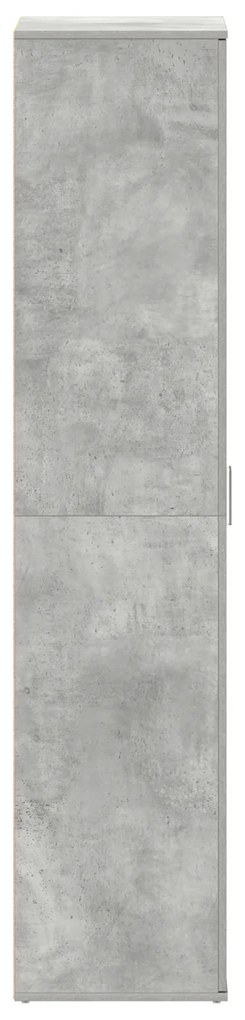 Guarda-Sapatos Cinza Concreto 80x39x180 cm de Madeira de Engenharia