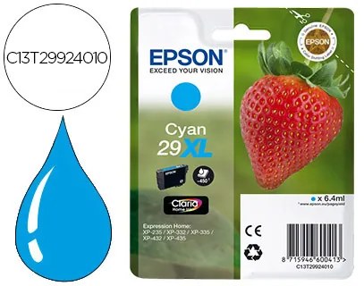 Tinteiro Epson Home 29 XL t2992 xp435/330/335/332/430/235/432 Ciano 450 Pag