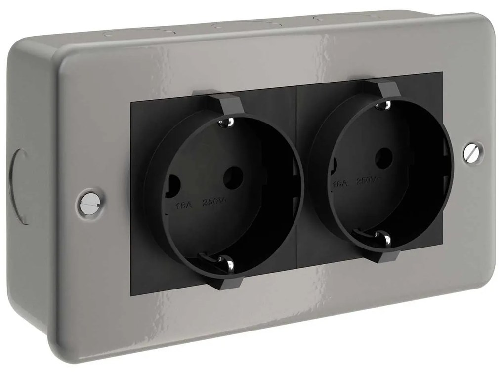Caixa Revestida a metal com tomada Schuko dupla para Creative-Tube