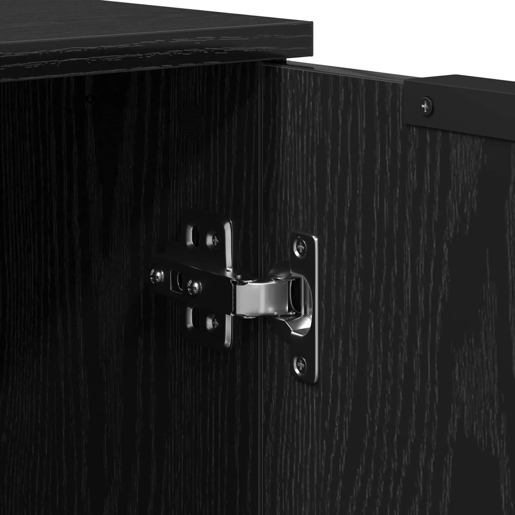 Buffets 3 pcs Madeira de carvalho preta