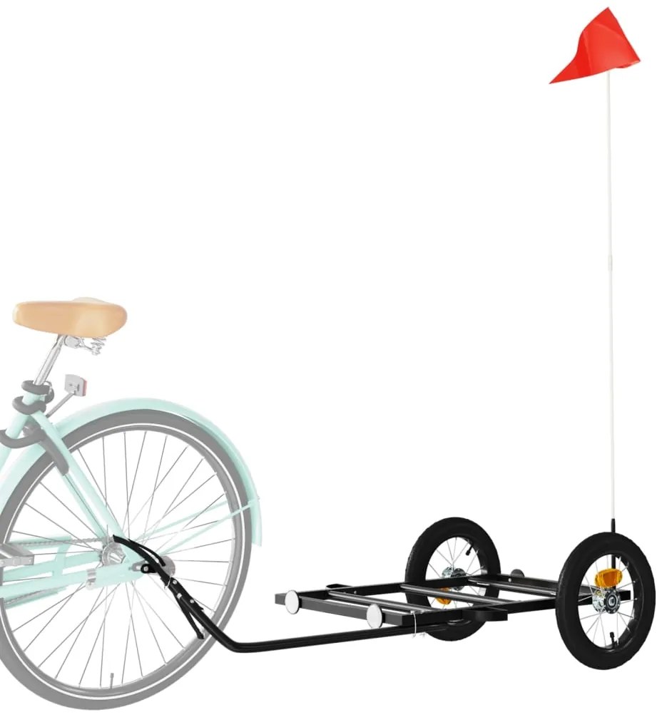 Reboque para bicicleta 122x53x28 cm ferro preto