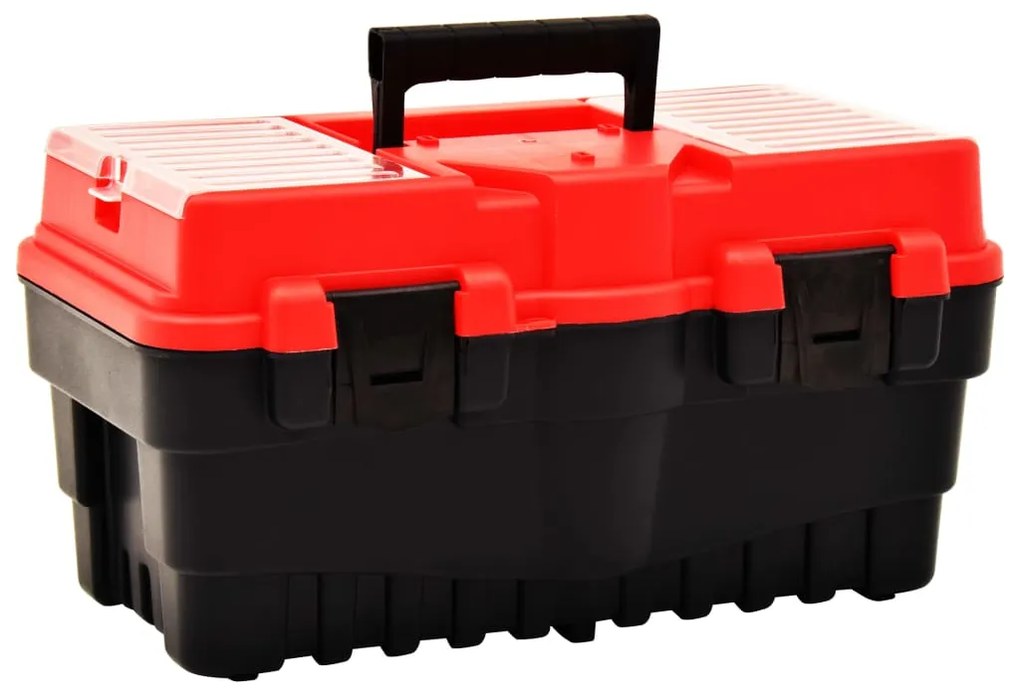 vidaXL Caixa de ferramentas 462x256x242 mm plástico vermelho
