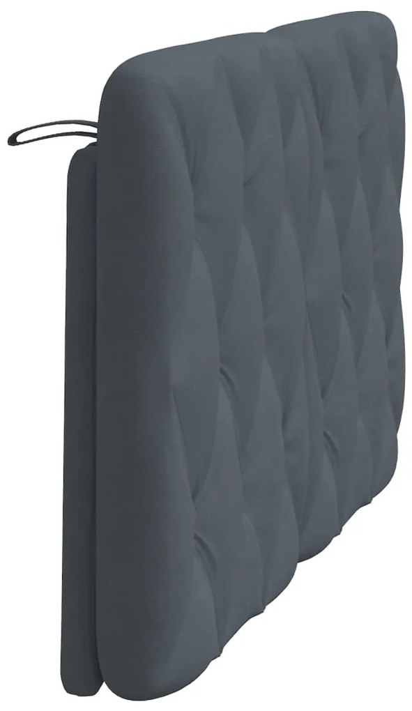 Almofadão de cabeceira 120 cm veludo cinzento-escuro