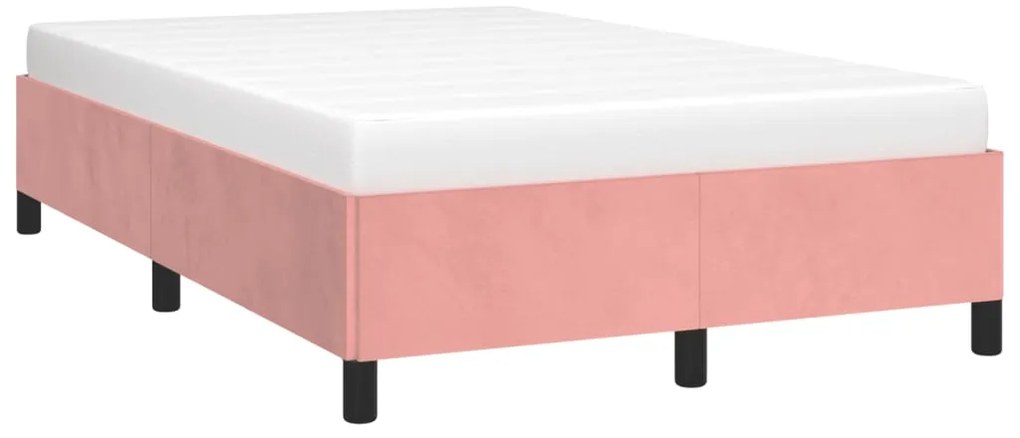 Estrutura de cama com colchão 120x190 cm veludo rosa