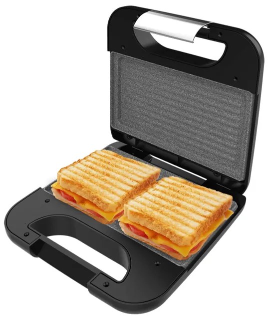 Tostadeira Rock'nToast Grill + com acabamentos em aço inoxidável e 800 W de potência