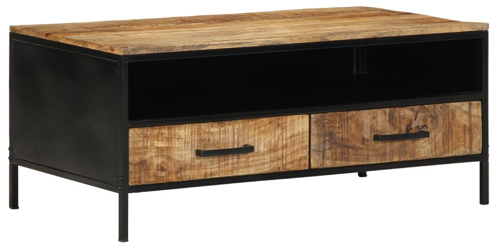 vidaXL Mesa de Café 90x50x40 cm Madeira Sólida Rústica de Mangueira