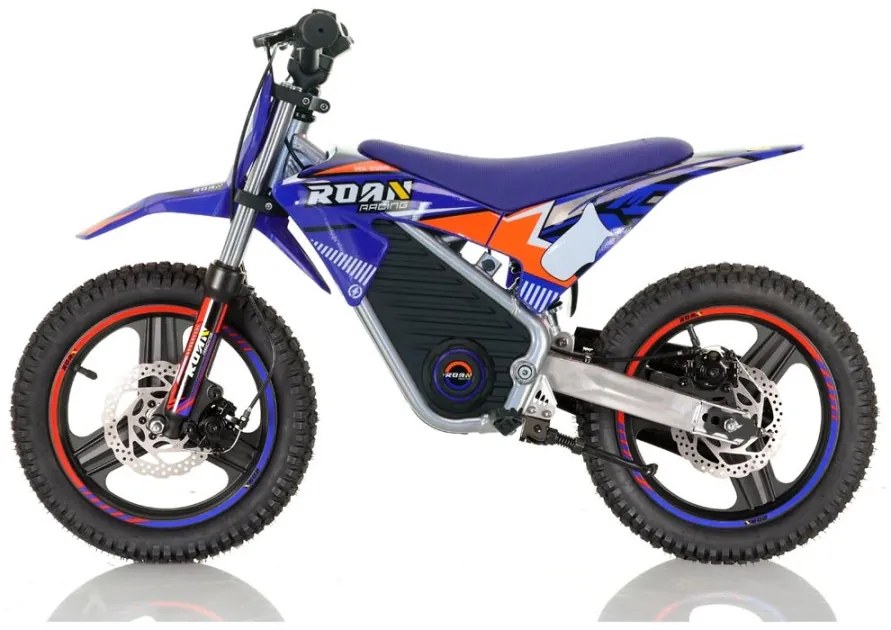 Mini moto elétrica para crianças Minicross electrica 350W 14/14" Warrior MX-E350 Velocidade até 30 km/h Com Limitador Azul