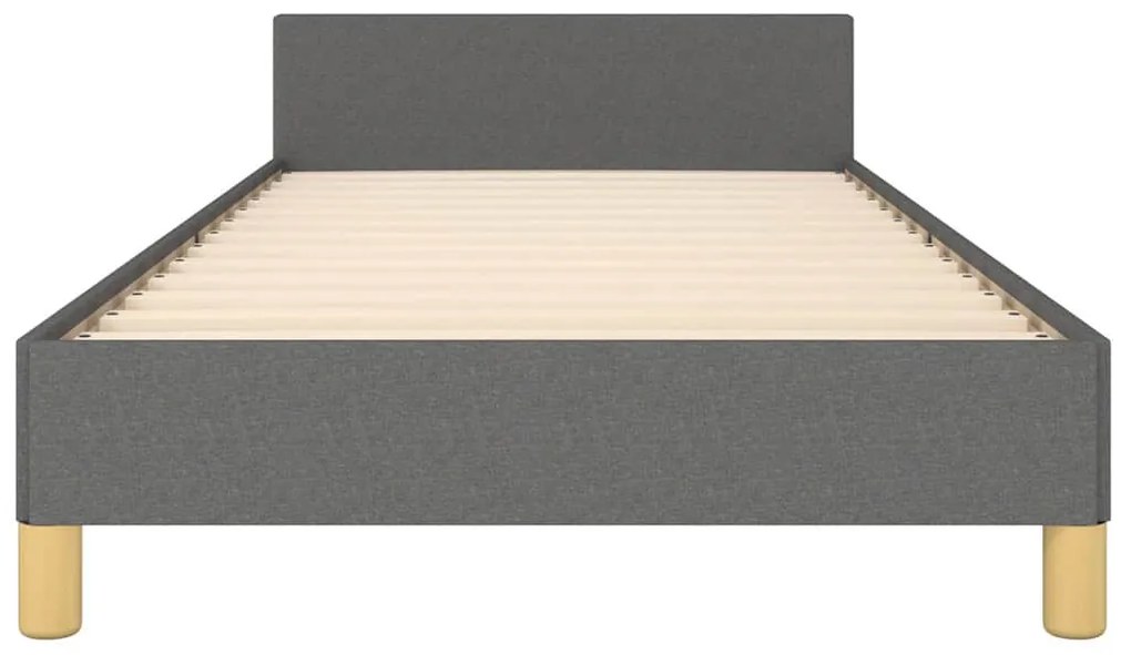 Estrutura de cama sem colchão 90x190 cm tecido cinzento-escuro