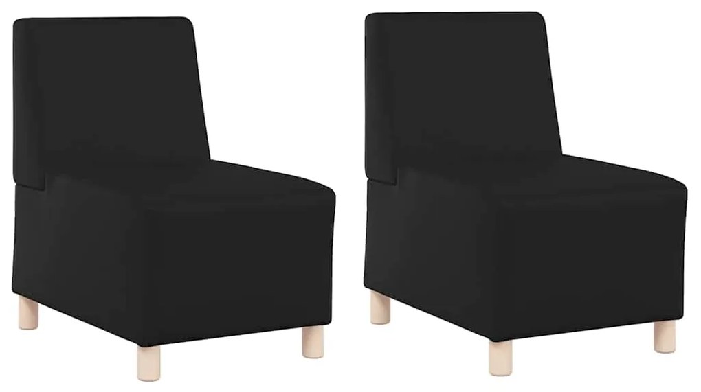 Cadeiras de Sofá 2 pcs Preto 55 x 74 x 82 cm Couro sintético