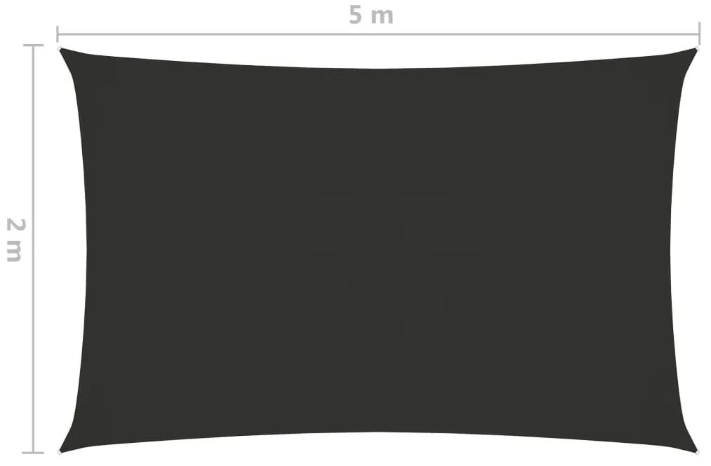 Para-sol tecido oxford retangular 2x5 m antracite
