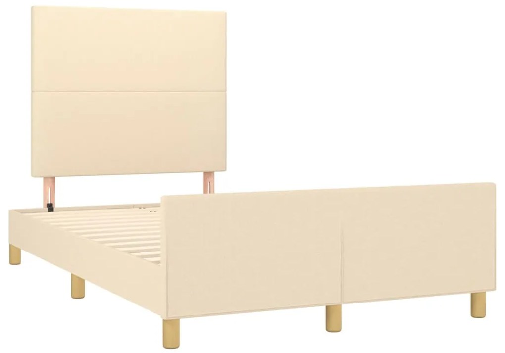 Estrutura de cama sem colchão 120x200 cm tecido cor creme