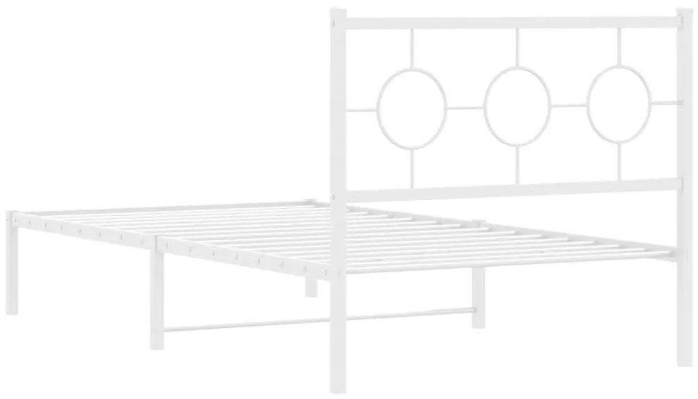Estrutura de cama com cabeceira 100x190 cm metal branco