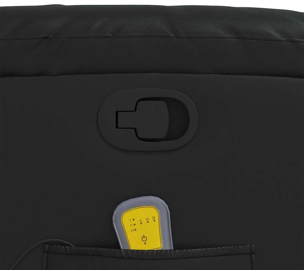 Poltrona de massagens reclinável couro artificial preto