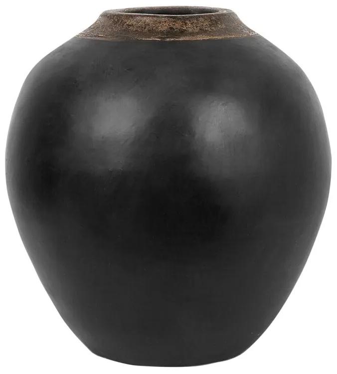 Vaso decorativo em terracota preta 31 cm LAURI  Beliani