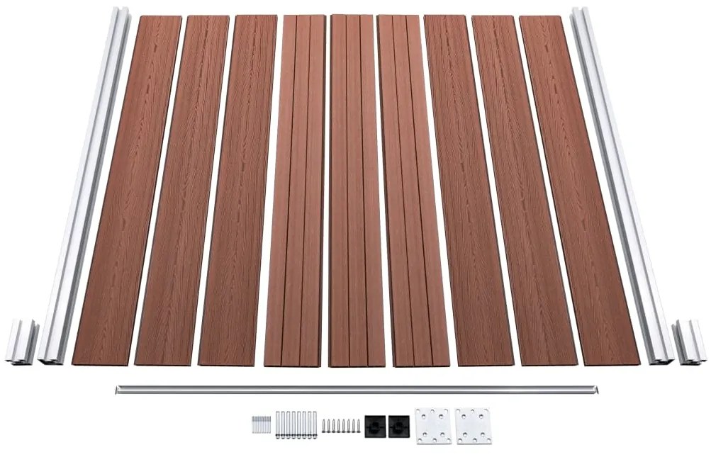 Painel de vedação para jardim 180x186 cm WPC castanho