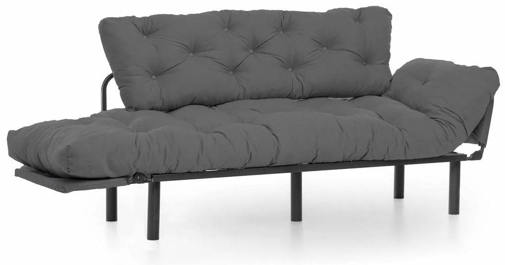 Sofá-Cama de 3 Lugares Nitta – Cinzento – 185x85x70 cm