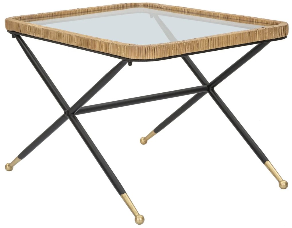 MESA DE CENTRO 70X50X45 CM CASTANHO E PRETO