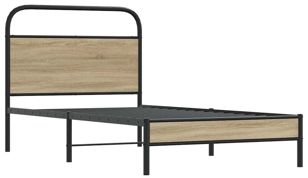 Estrutura cama s/ colchão derivados de madeira carvalho fumado
