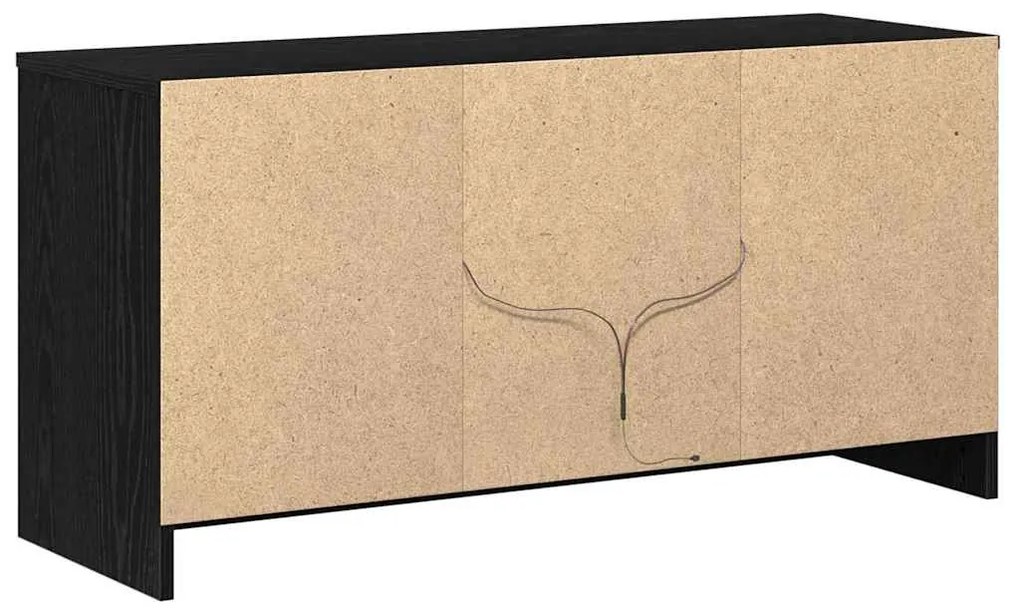 Armário para TV com Luzes de LED em Carvalho Preto, 100x34x50 cm, feit