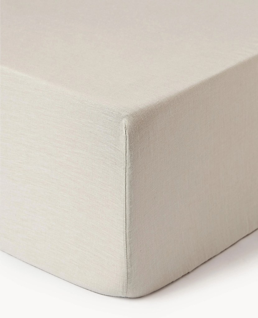 Lençol em linho lavado com elástico para boxspring Airy
