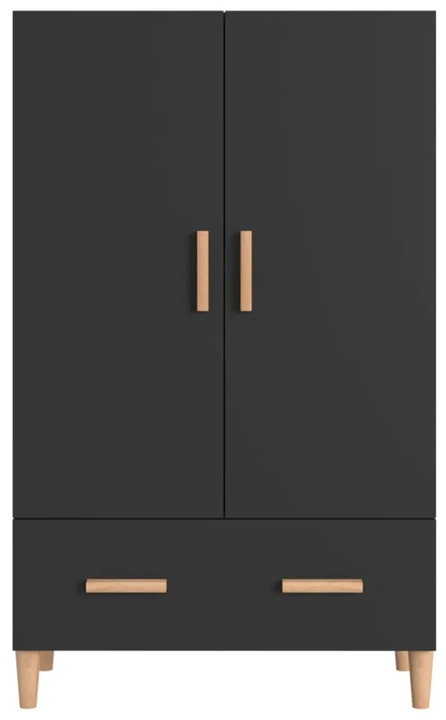 Armário alto 70x31x115 cm derivados de madeira preto