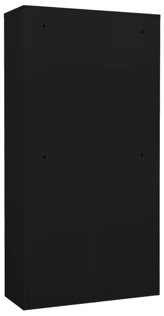 Armário de escritório 90x40x180 cm aço preto