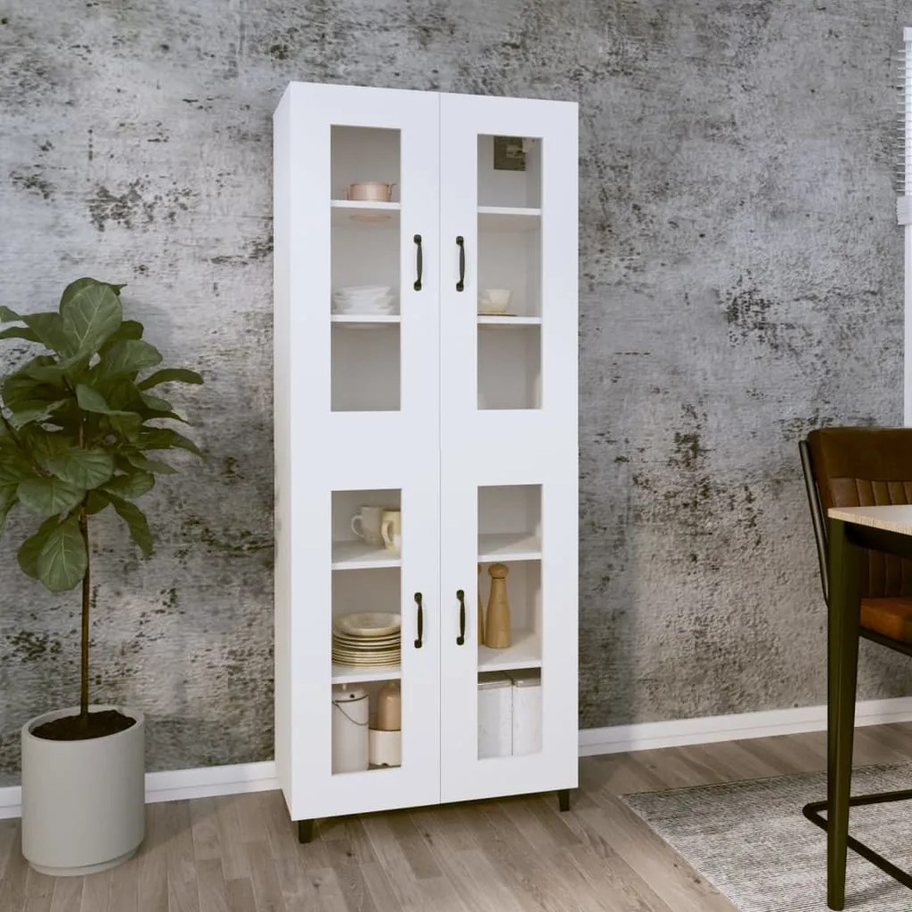 3114836 vidaXL Armário alto 69,5x34x180 cm derivados de madeira branco