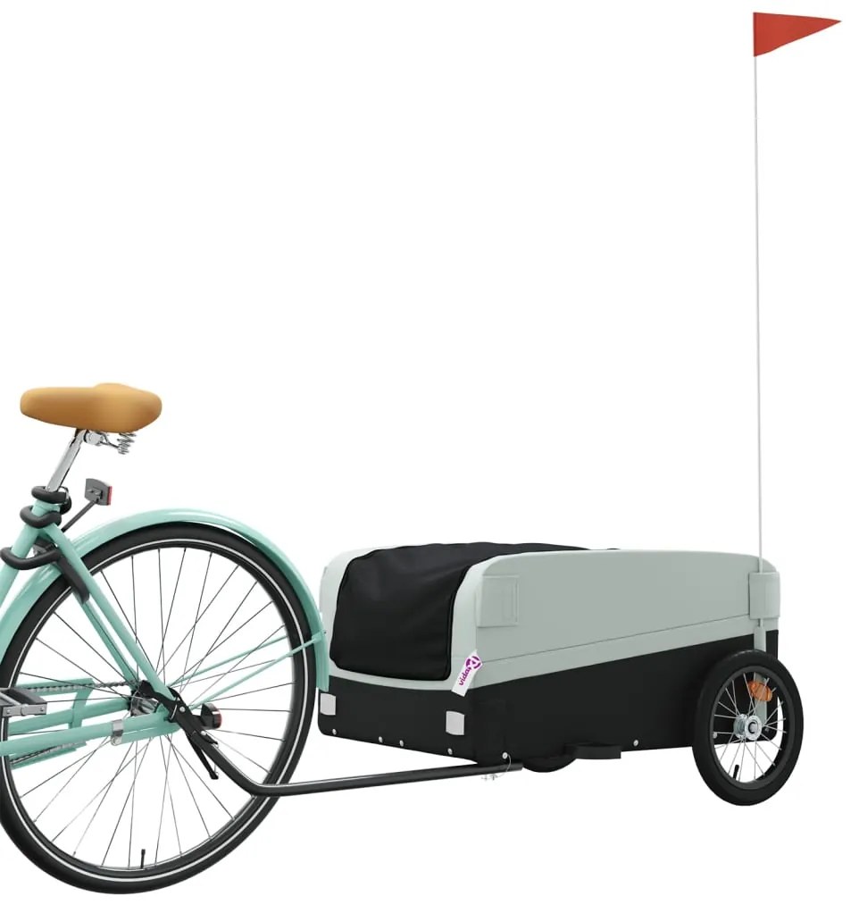 Reboque para bicicleta 45 kg ferro preto e cinza
