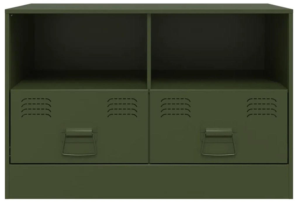 Móveis de TV 2 pcs 67x39x44 cm aço verde azeitona