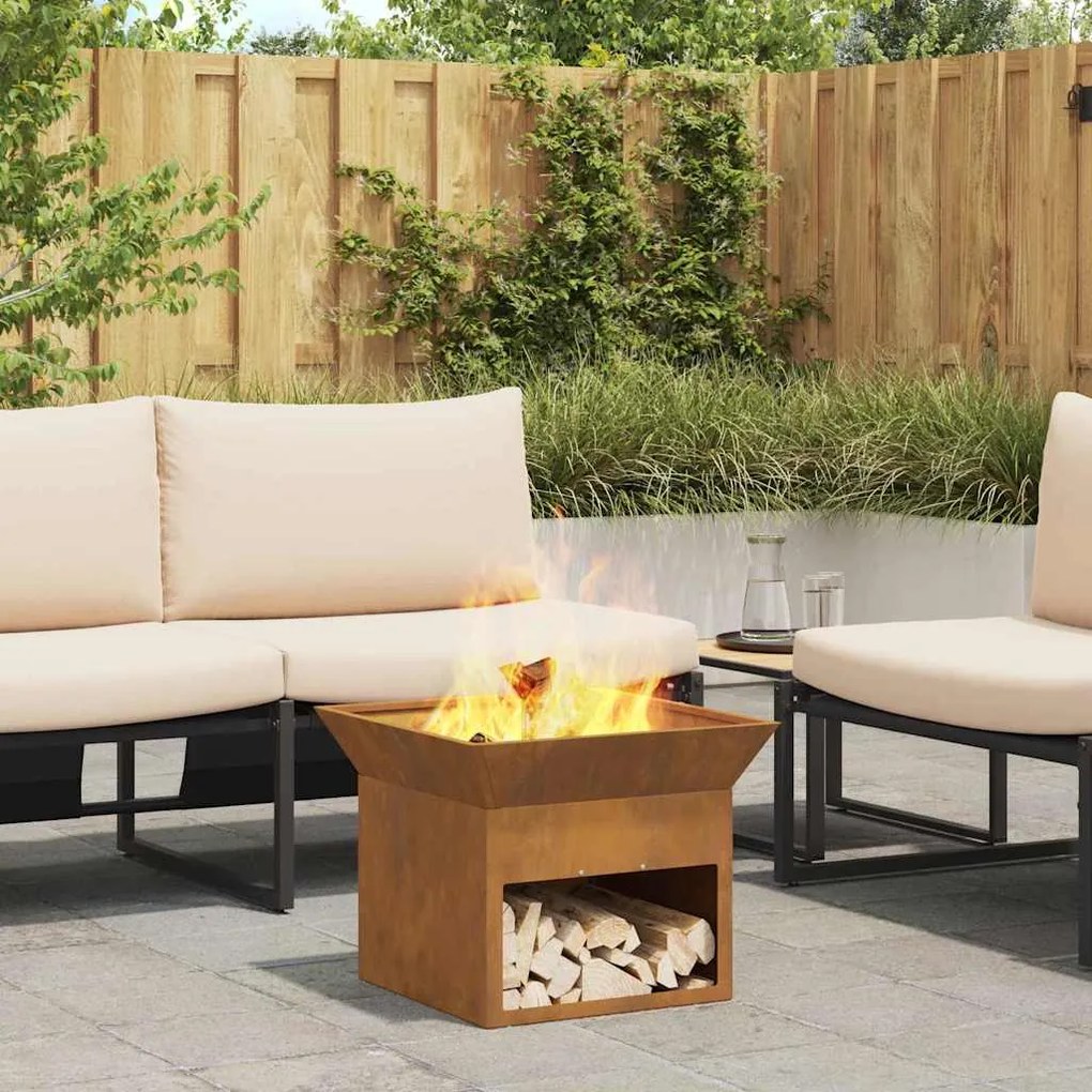 Fire Pit Ferro Enferrujado 50 x 50 x 40 cm Aço corten