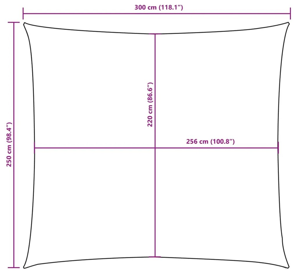 Para-sol vela tecido oxford retangular 2,5x3  cinza-acastanhado