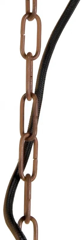 Candeeiro de suspensão industrial cor ferrugem com interior dourado - Engine