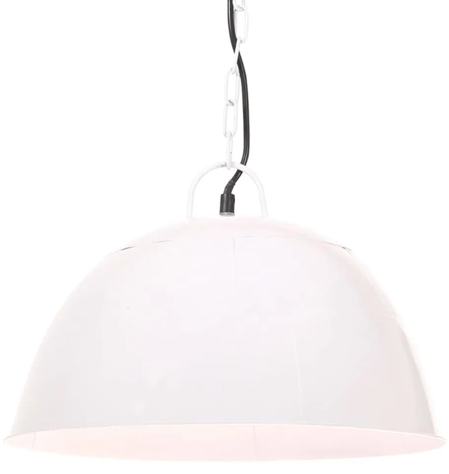 vidaXL Candeeiro suspenso vintage indust. redondo 25 W 41 cm E27 branco