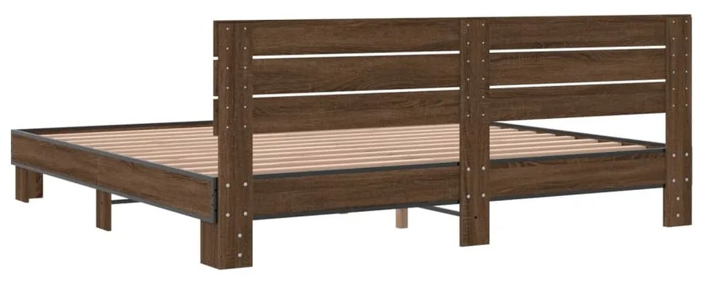 Estrutura de cama 200x200cm derivados madeira/metal