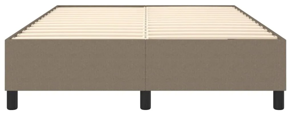 Cama sem colchão 140x200 cm tecido castanho-acinzentado