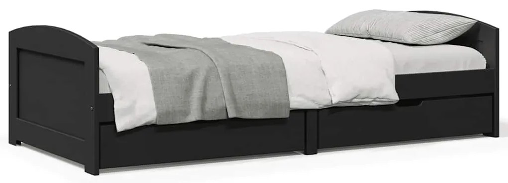 Sofá-cama com 2 gavetas sem colchão 90x200 cm IRUN preto