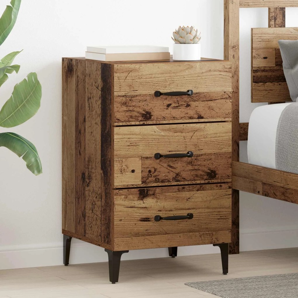 vidaXL Armário de Cabeceira Madeira antiga 40 x 40,5 x 66 cm