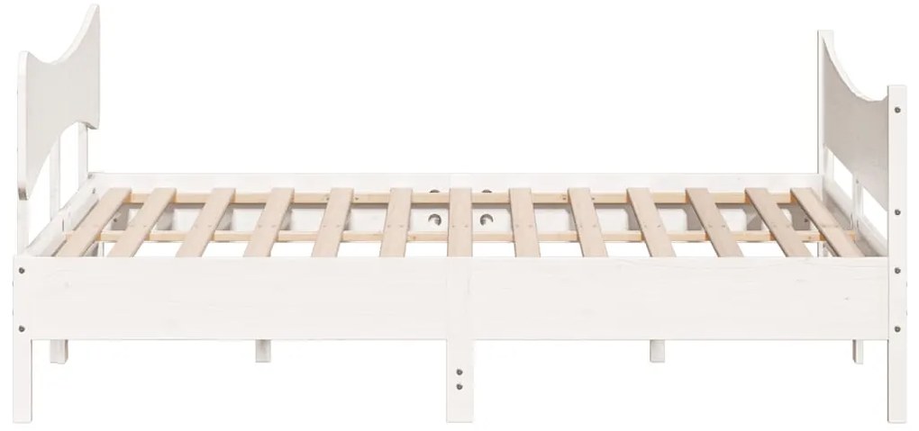 Cama sem colchão 200x200 cm madeira de pinho maciça branco
