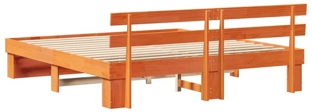 Estrutura da Cama Castanho 180 x 200 cm Madeira de pinho maciça