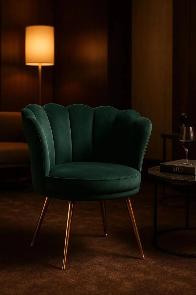 Cadeira Dunsa Golden Veludo - Verde