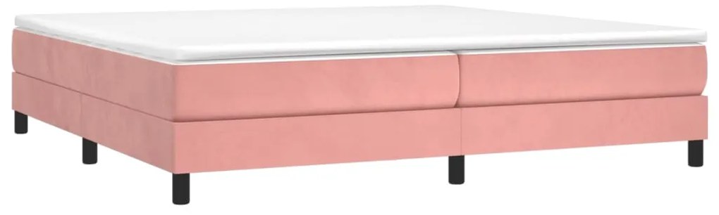 Estrutura de cama 200x200 cm veludo rosa