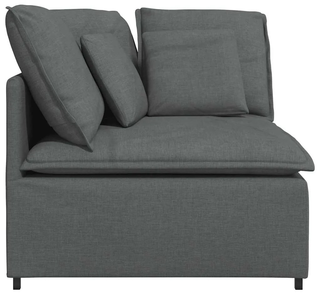 Módulo de sofá canto com almofadas 100 cm cinzento-escuro