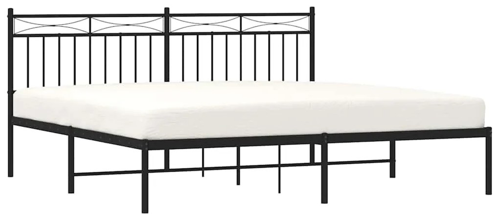 Estrutura de cama com cabeceira 183x213 cm metal preto