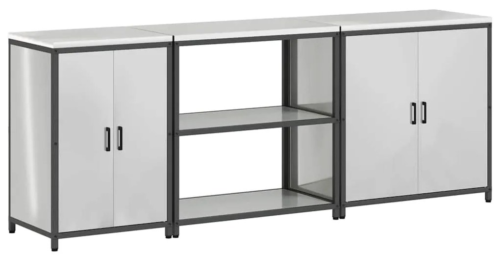 Conjunto de Armazenamento de Cozinha com prateleira Outros 3 pcs Prata