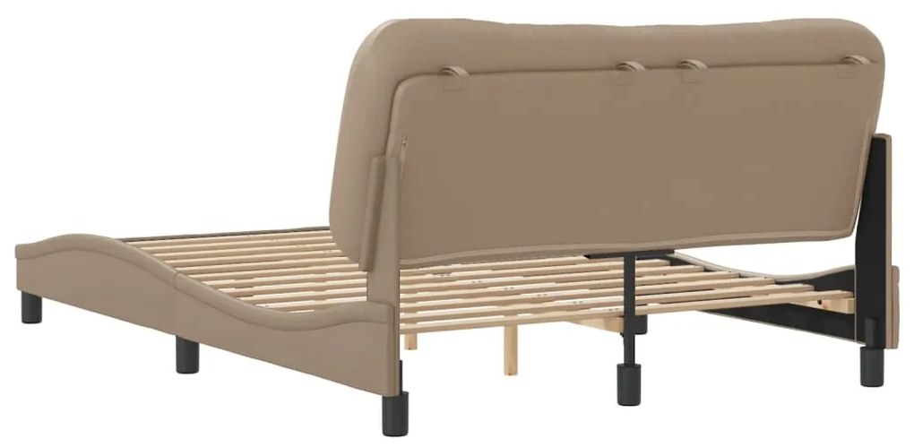 Estrutura cama cabeceira 120x200 cm couro artificial cappuccino