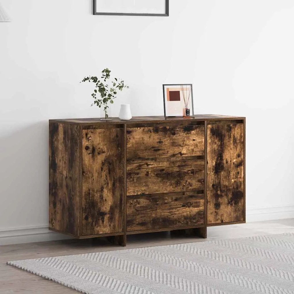 Sideboard Carvalho Fumado 120x41x75 cm Madeira Reforçada