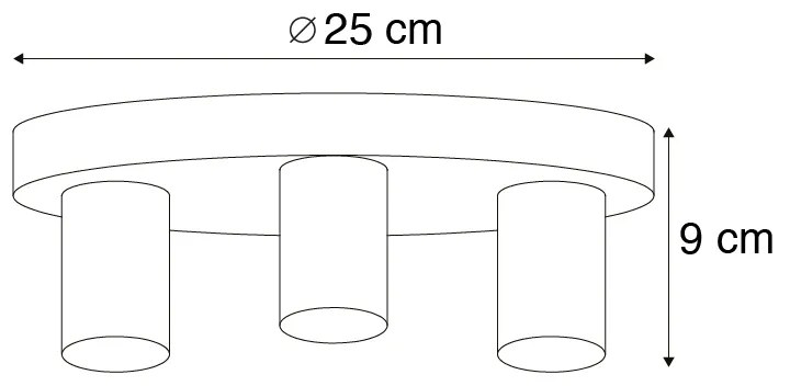 LED Candeeiro de teto inteligente moderno preto com 3 lâmpadas WiFi G95 - Facil Clássico / Antigo